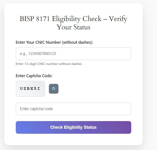How to Check BISP Eligibility by CNIC (8171 Web Portal Guide)